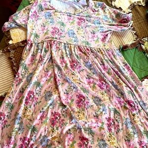 White Berch Floral Baby Doll Dress-M